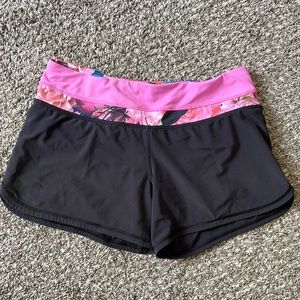 Lululemon shorts. Rose detail on waistband